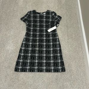 Calvin Klein Black and White Plaid Dress